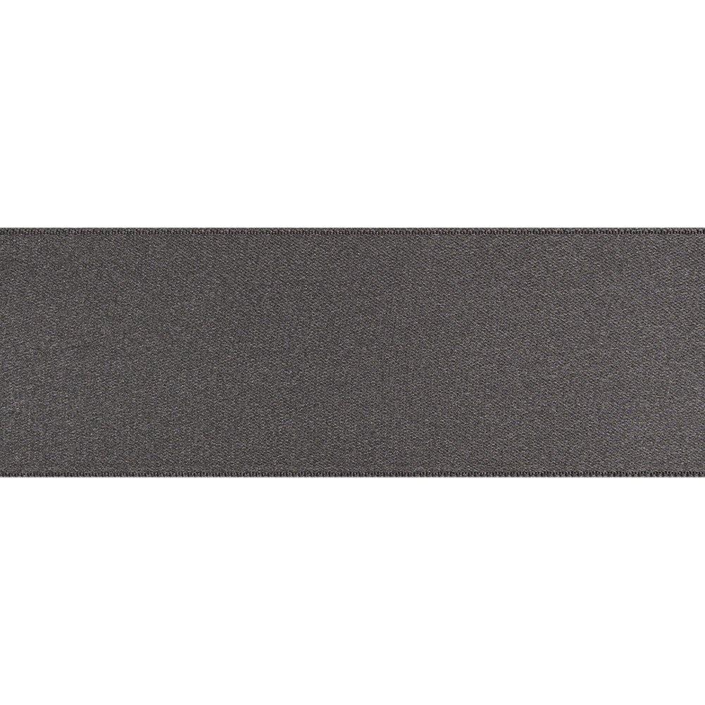 1.5" Charcoal Double Face French Satin Ribbon Folded