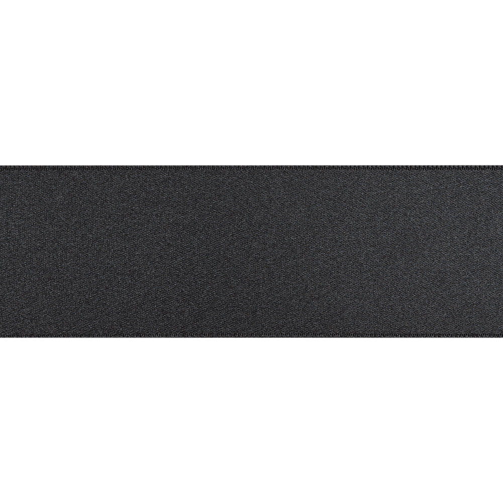 1.5" Matte Black Double Face French Satin Ribbon Folded