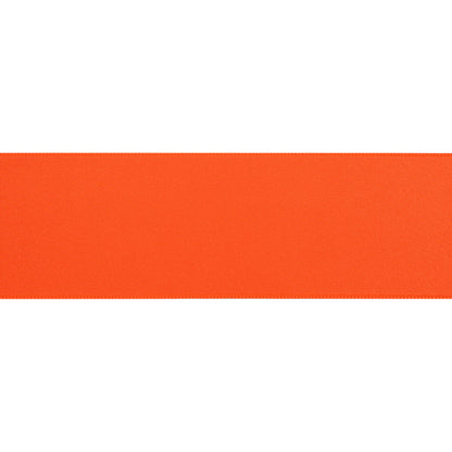 1.5" Neon Orange Double Face French Satin Ribbon Folded