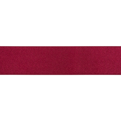 Dark Cherry Double Face French Satin Ribbon - 1" Folded