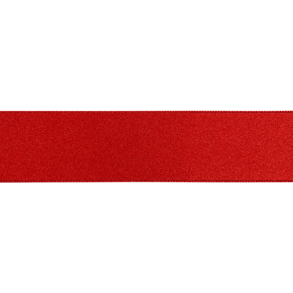 Garnet Double Face French Satin Ribbon - 1" Folded
