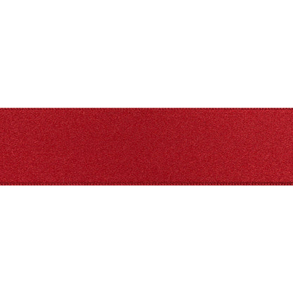 Wine Double Face French Satin Ribbon - 1" Folded