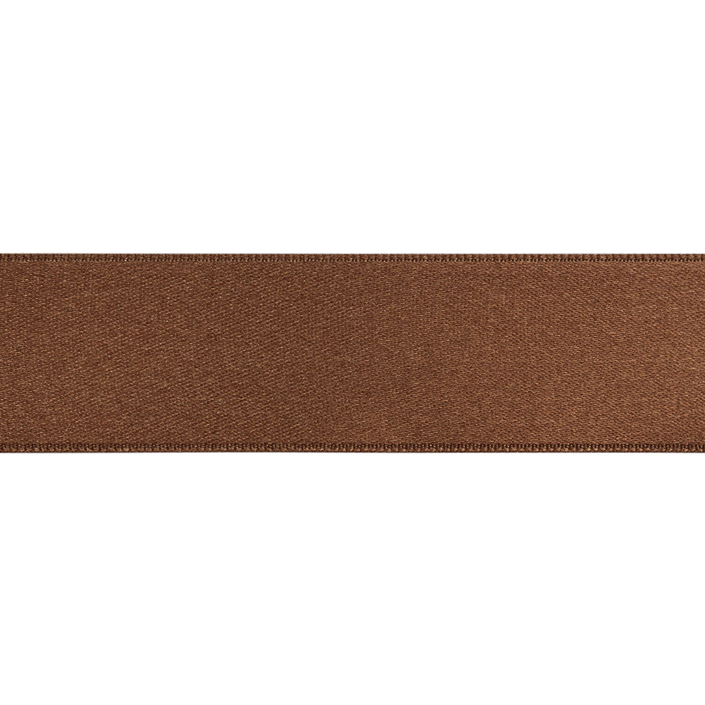 Brown Double Face French Satin Ribbon - 1" Folded
