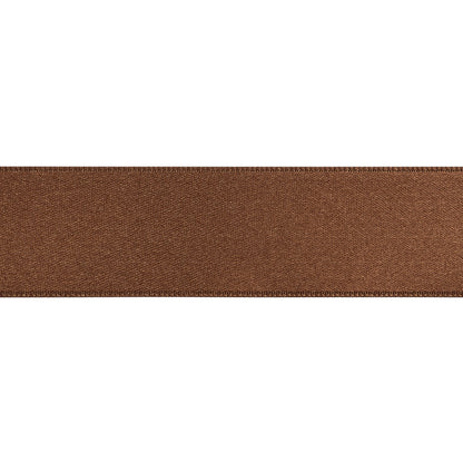 Brown Double Face French Satin Ribbon - 1" Folded