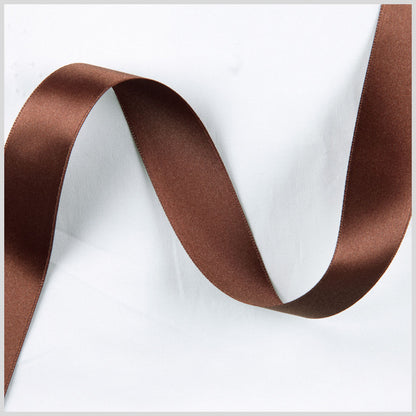 Brown Double Face French Satin Ribbon - 1"