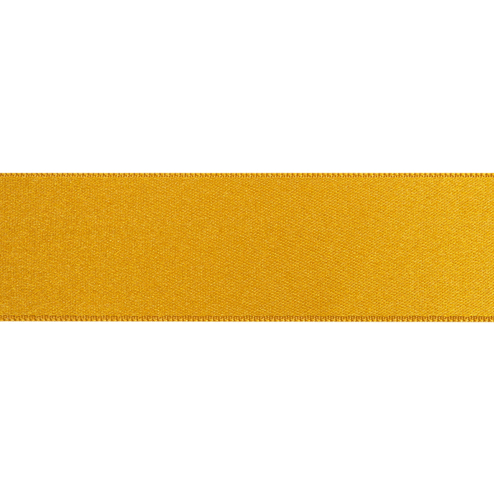 Dark Yellow Double Face French Satin Ribbon - 1" Folded