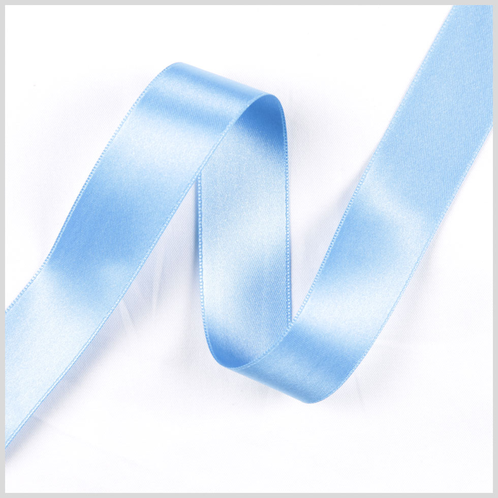 Blue Double Face French Satin Ribbon - 1"