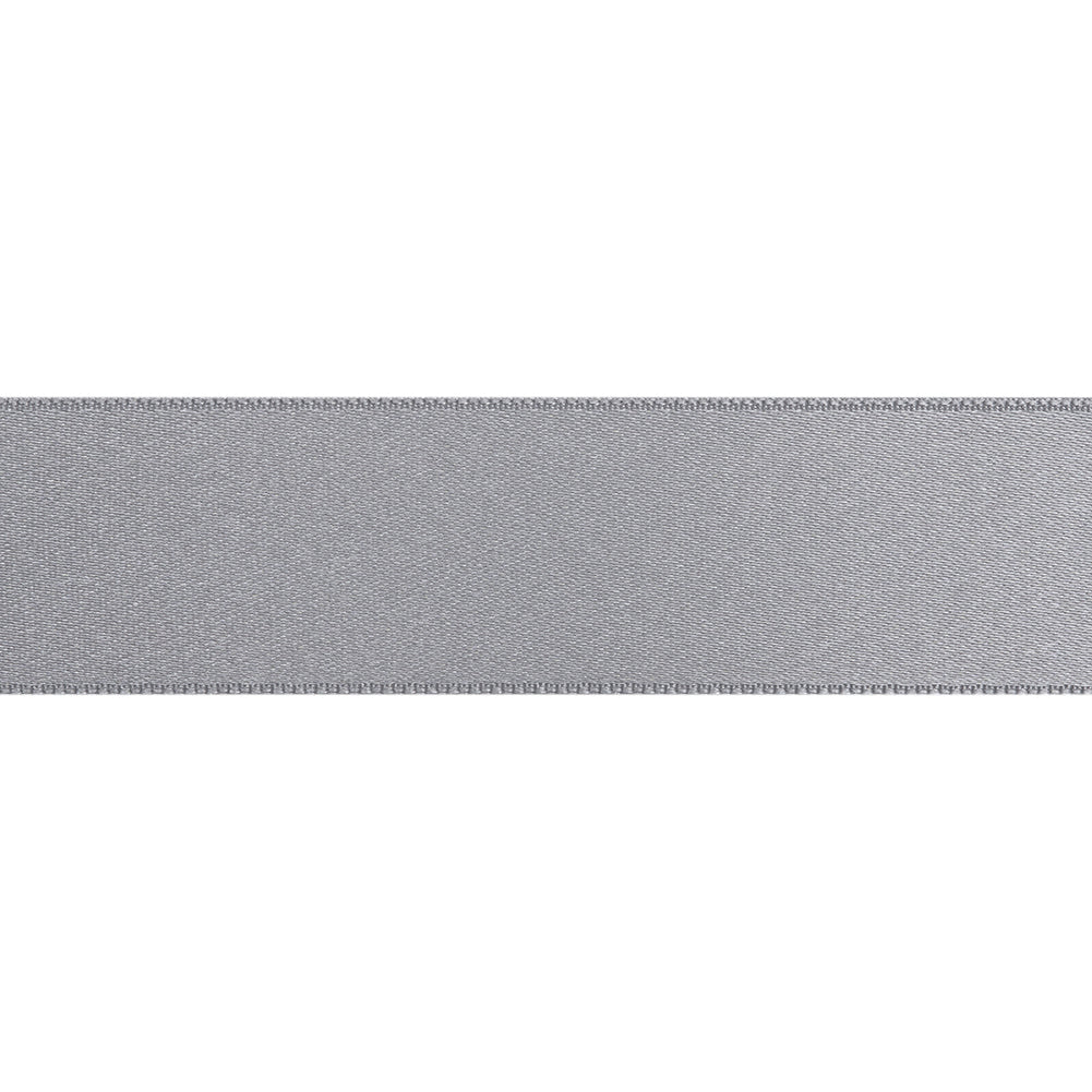 Light Gray Double Face French Satin Ribbon - 1" Folded