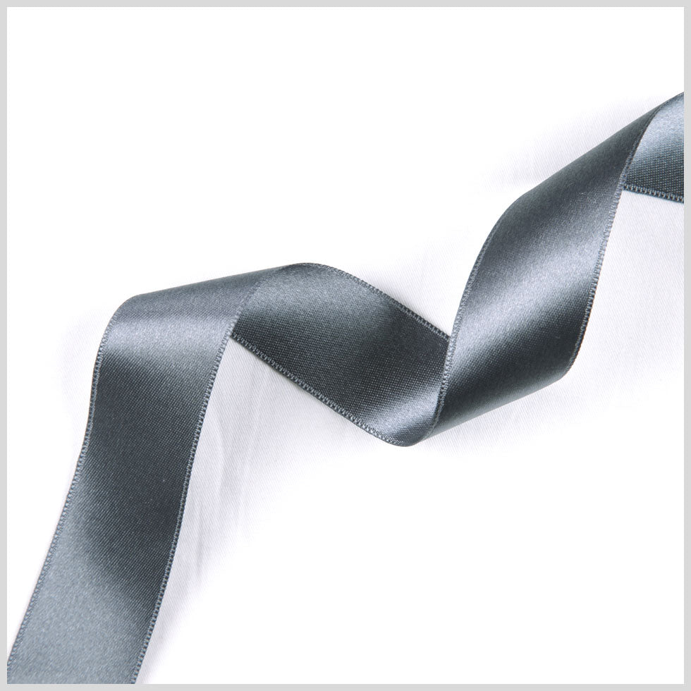 Silver Double Face French Satin Ribbon - 1"