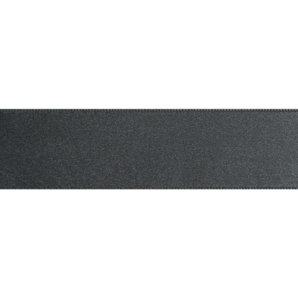 Charcoal Double Face French Satin Ribbon - 1" Folded
