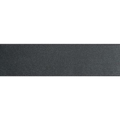 Charcoal Double Face French Satin Ribbon - 1" Folded
