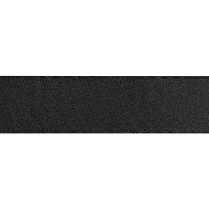 7/8" Matte Black Double Face French Satin Ribbon Folded