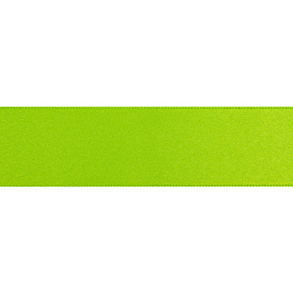 Neon Green Double Face French Satin Ribbon - 1" Folded