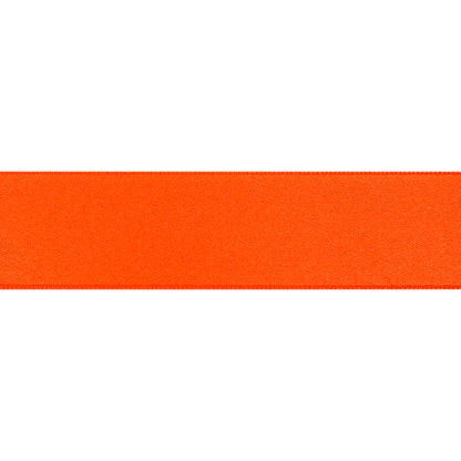 Neon Orange Double Face French Satin Ribbon - 1" Folded