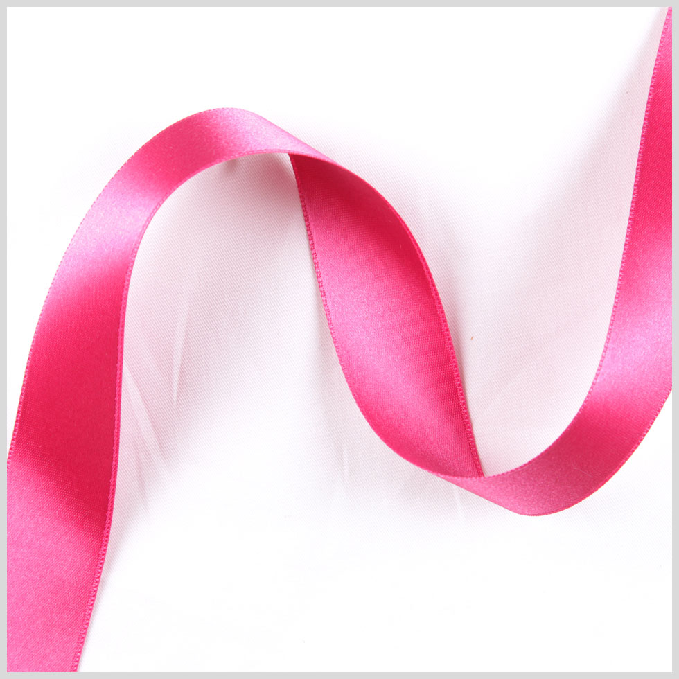 3/8" Hot Pink Double Face French Satin Ribbon