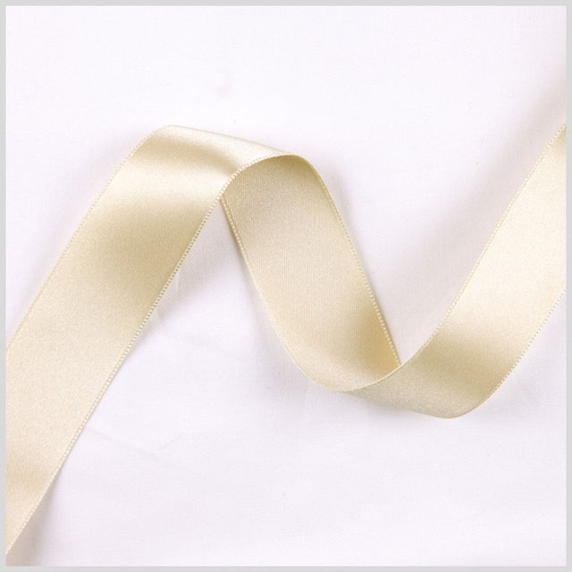 3/8 Pale Gold Double Face French Satin Ribbon
