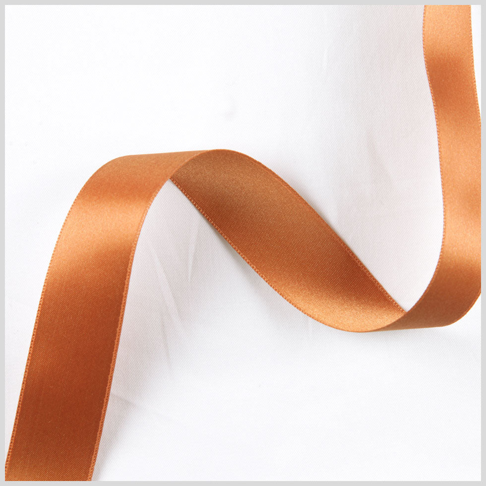 3/8" Pumpkin Double Face French Satin Ribbon