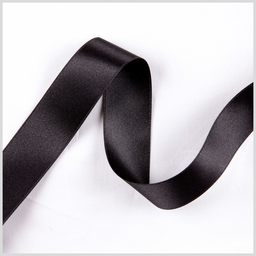 3/8 Black Double Face French Satin Ribbon