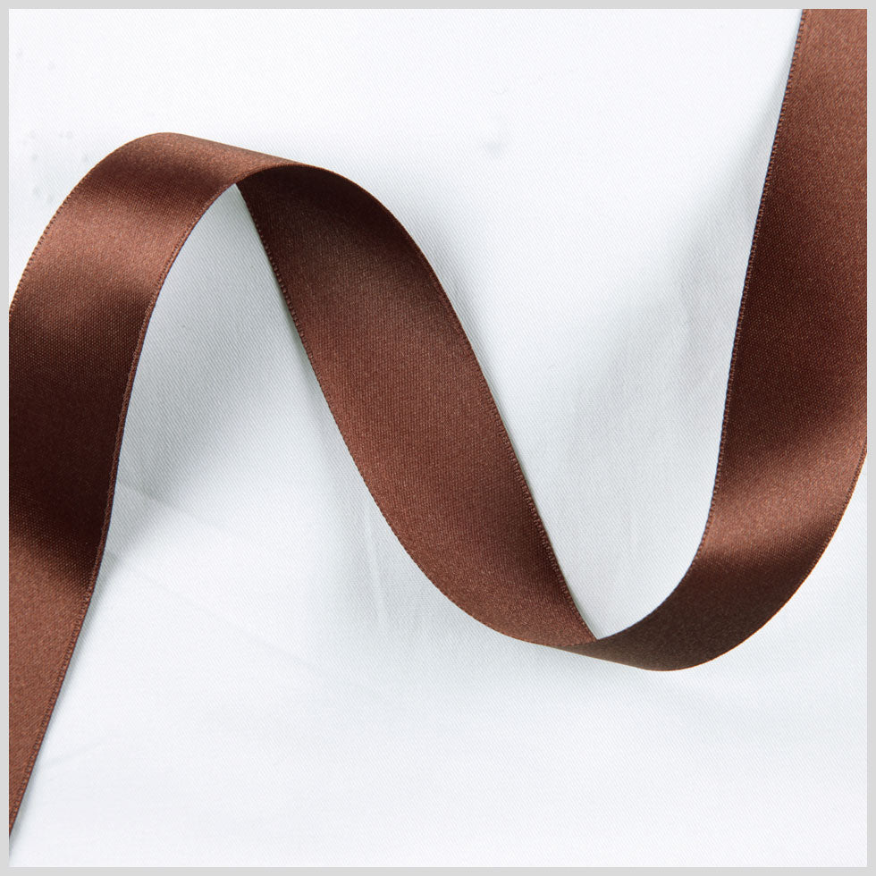 3/8" Brown Double Face French Satin Ribbon