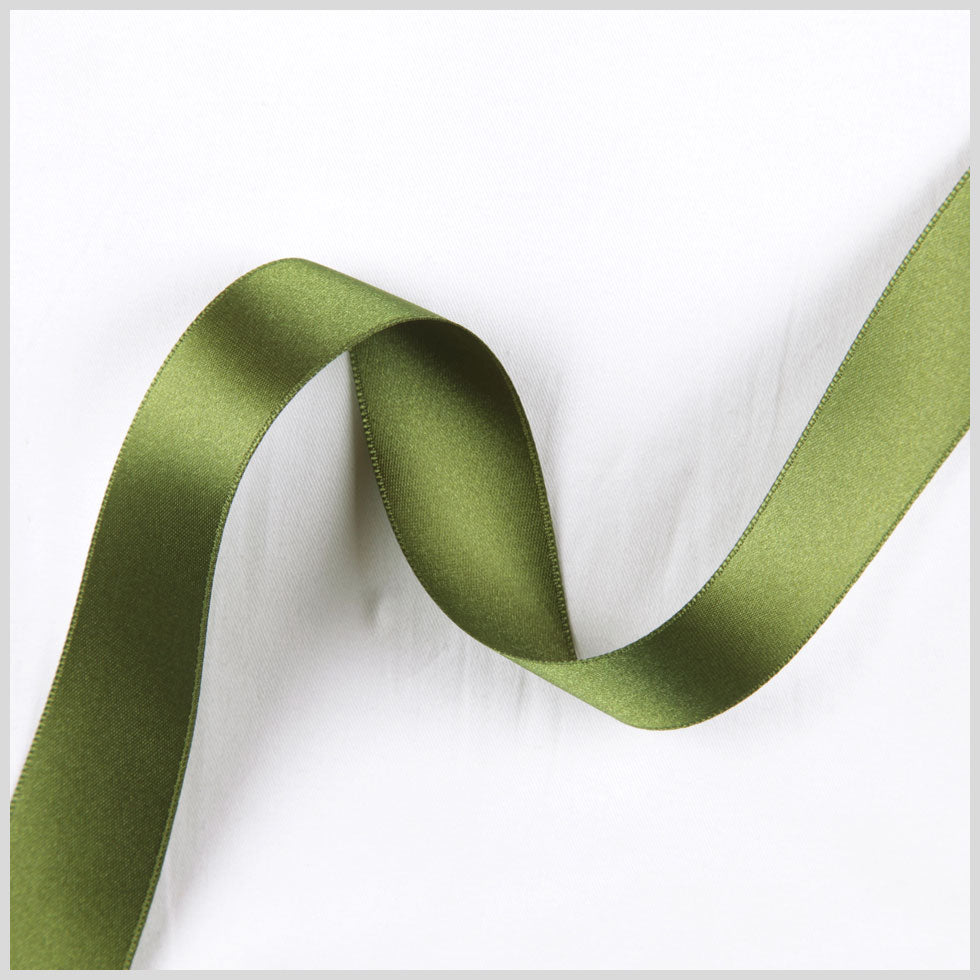 3/8 Green Double Face French Satin Ribbon