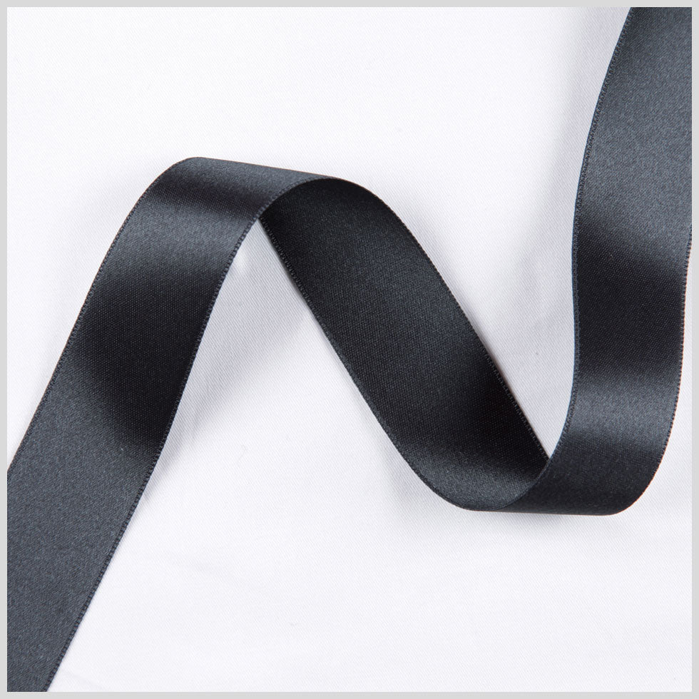 3/8 Matte Black Double Face French Satin Ribbon