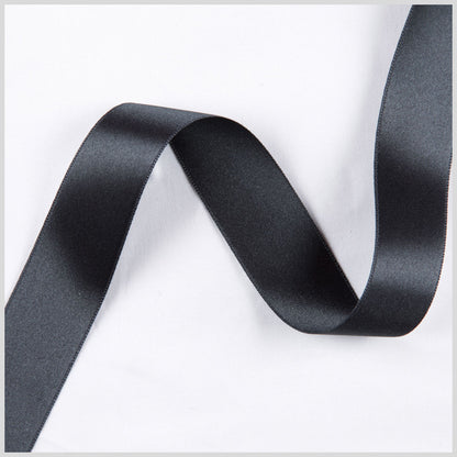 3/8 Matte Black Double Face French Satin Ribbon