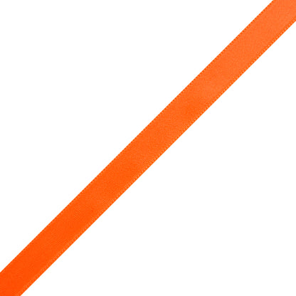 3/8" Neon Orange Double Face French Satin Ribbon Folded