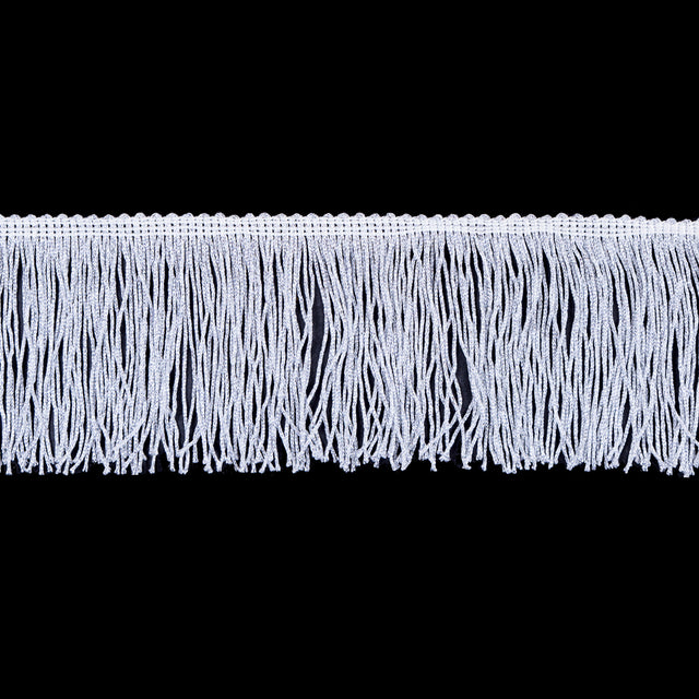 4 Silver Metallic Fringe