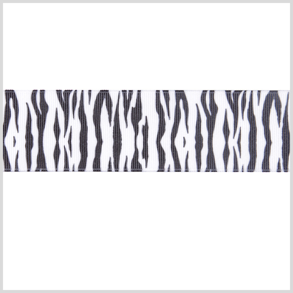 1.5 Black/White Printed Grosgrain Ribbon
