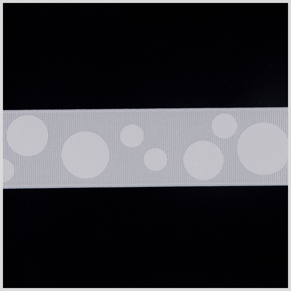 7/8 Millennium Silver Polka Dot Grosgrain Ribbon