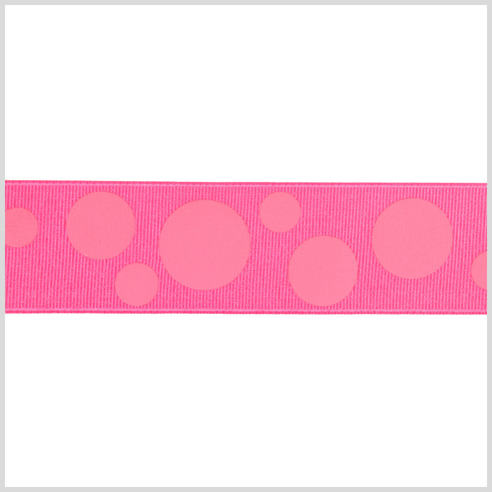 7/8 Hot Pink Polka Dot Grosgrain Ribbon