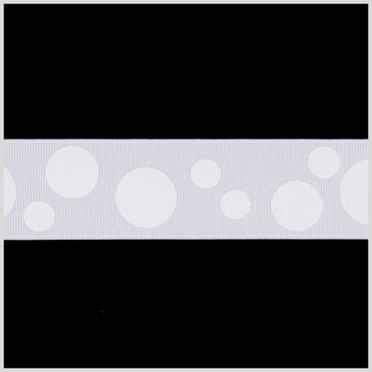 1.5" Millennium Silver Polka Dot Grosgrain Ribbon