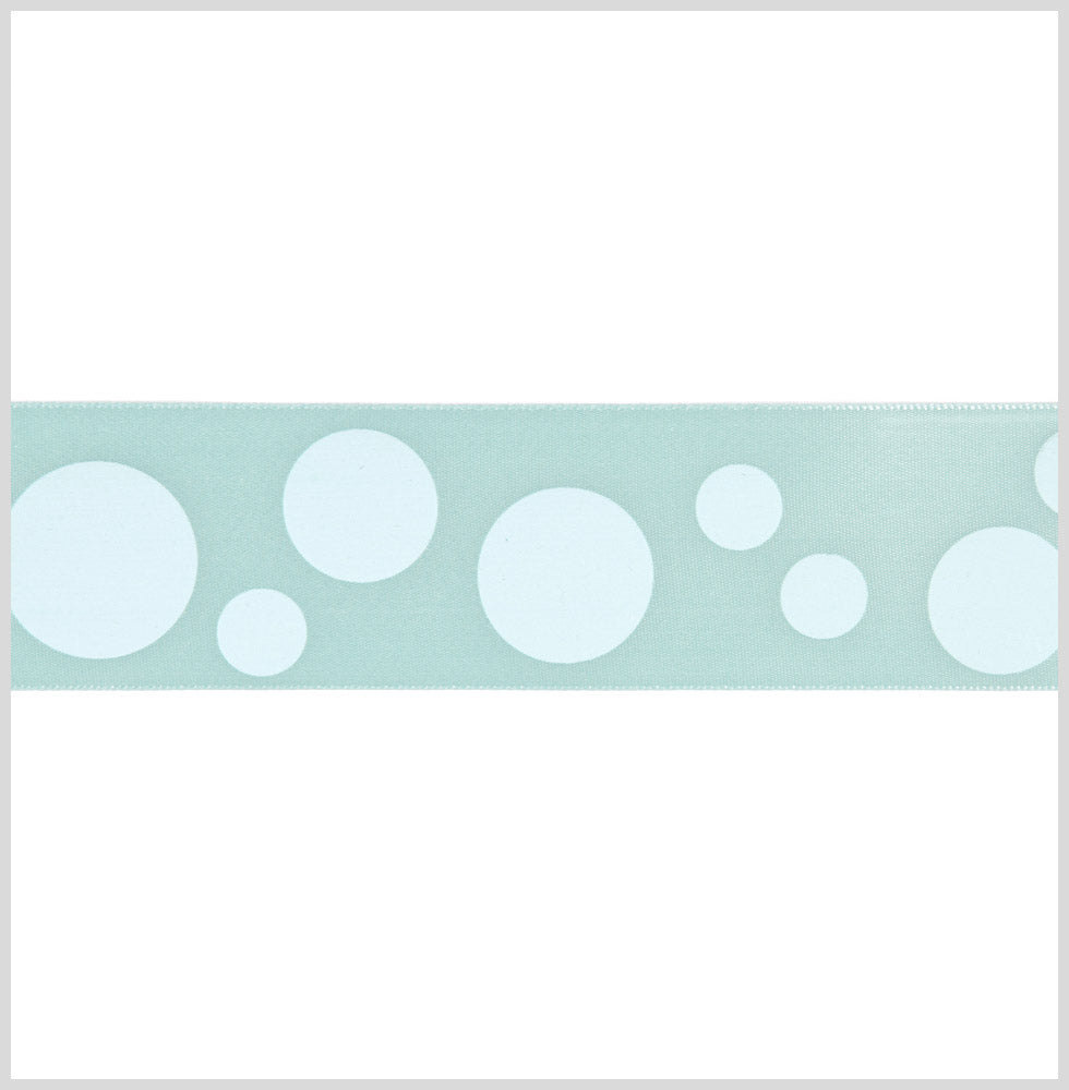 7/8" Aquamarine/Aqua Polka Dot Satin Ribbon