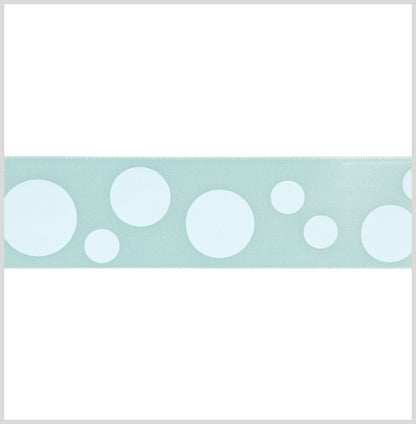 7/8" Aquamarine/Aqua Polka Dot Satin Ribbon