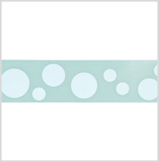 7/8" Aquamarine/Aqua Polka Dot Satin Ribbon