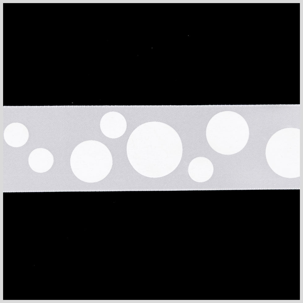 1.5 White Polka Dot Satin Ribbon