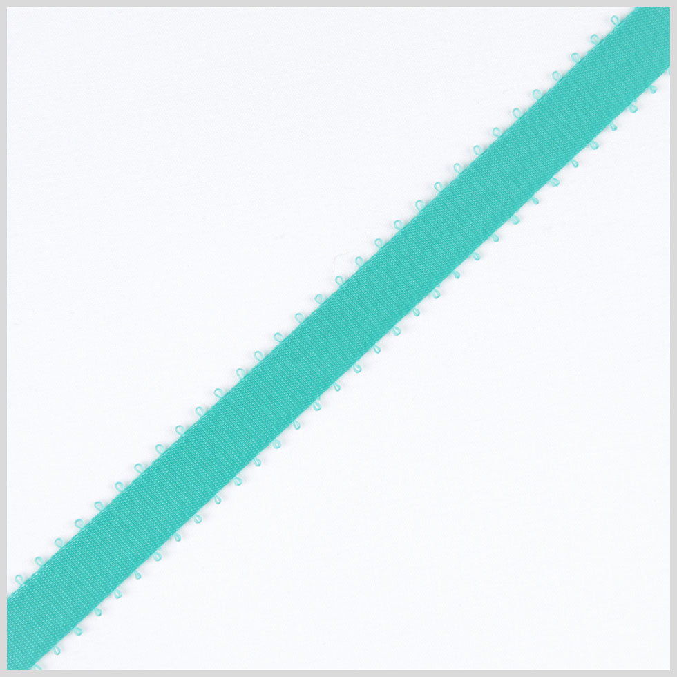 3/16 Exotic Aqua Double Face Feather Edge Satin Ribbon