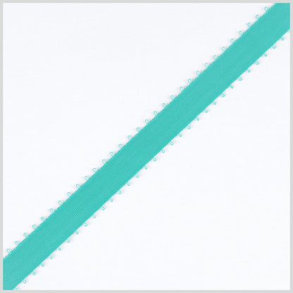 3/16 Exotic Aqua Double Face Feather Edge Satin Ribbon
