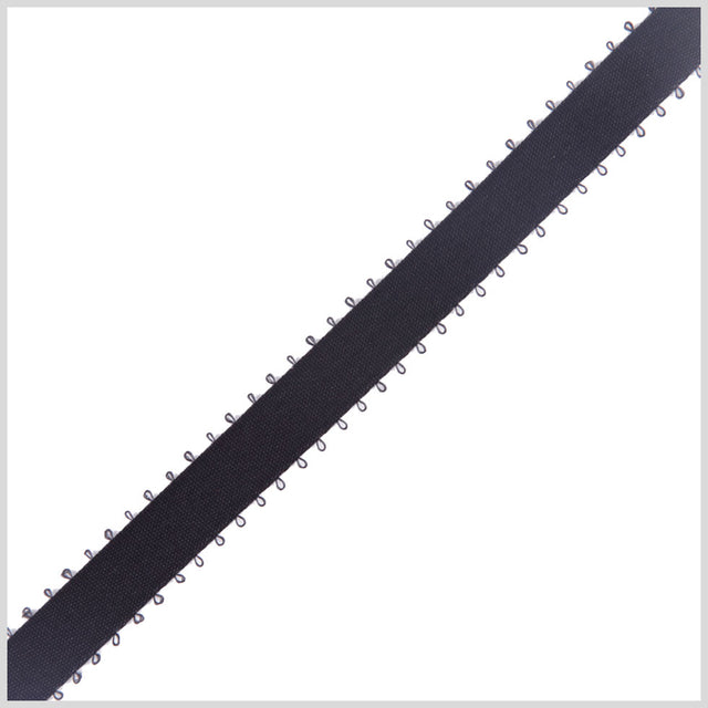 3/8 Black Double Face Feather Edge Satin Ribbon