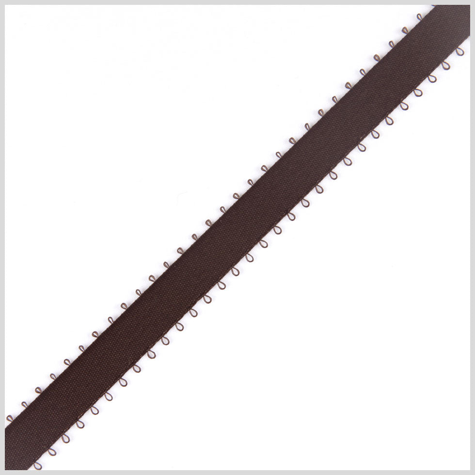 3/8 Brown Double Face Feather Edge Satin Ribbon