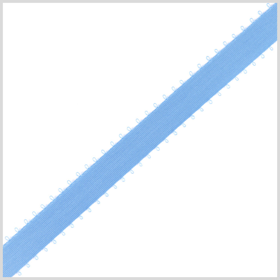 3/8 Lace Blue Double Face Feather Edge Satin Ribbon