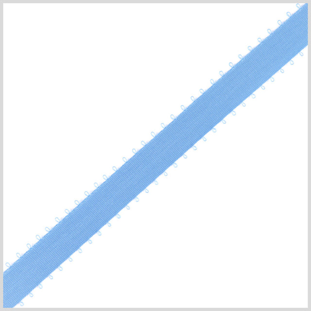 3/8 Lace Blue Double Face Feather Edge Satin Ribbon