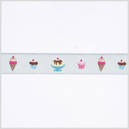 Pink/Blue French Jacquard Ribbon