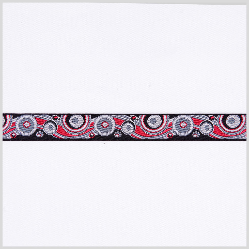 Red/Black French Jacquard Ribbon