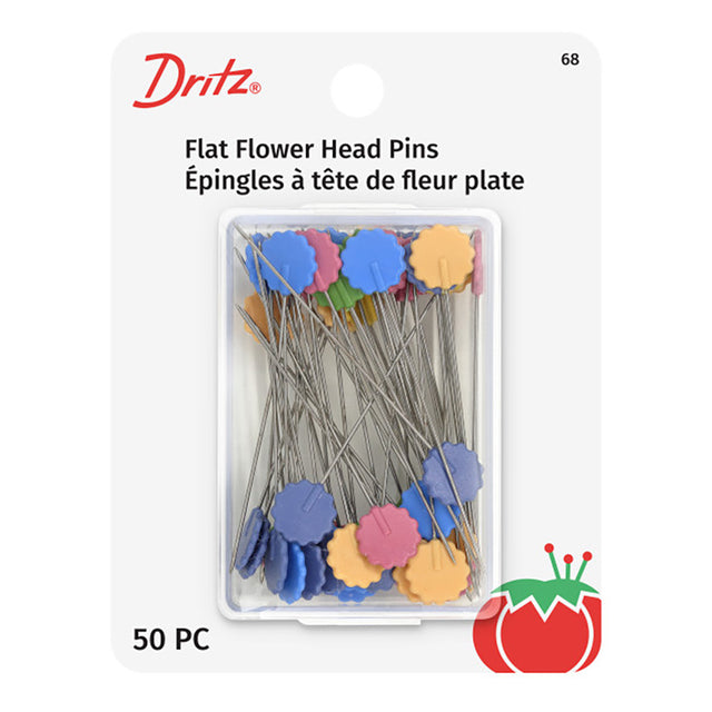 Dritz Flat Flower Head Pins - 1.75" Assorted Colors - 50 ct
