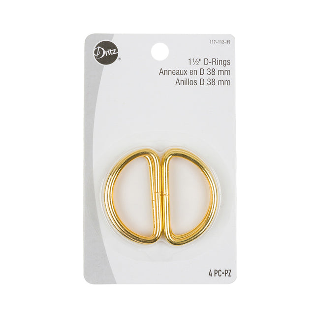 Dritz 4pc Gold D-Rings - 1.5&amp;quot;