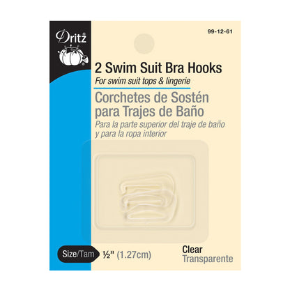 Dritz Swim Suit Bra G-Hooks - 0.5" Clear - 2pc