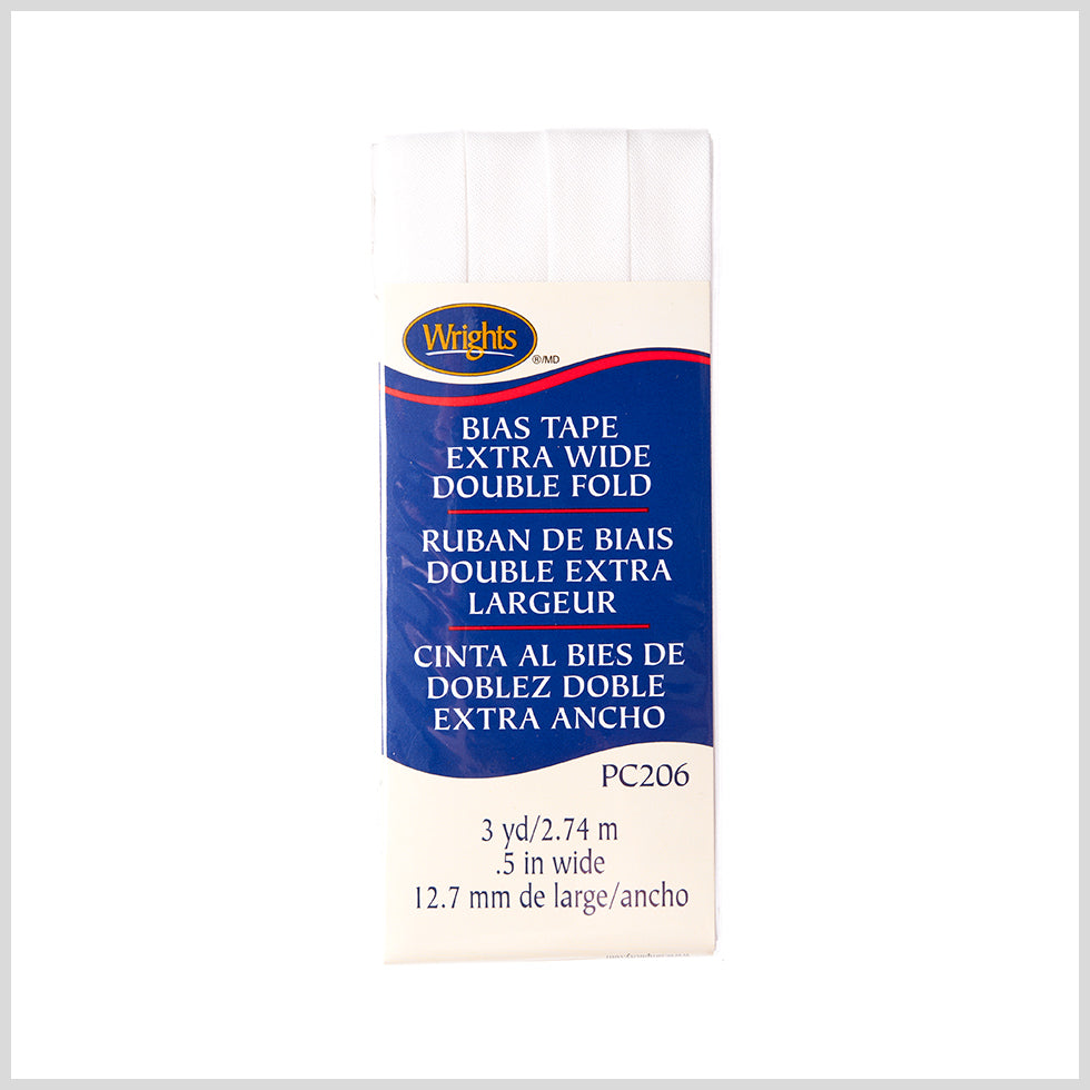 Wrights White 1/2" Extra Wide Double Fold Bias Tape
