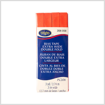 Wrights Orange 1/2" Extra Wide Double Fold Bias Tape