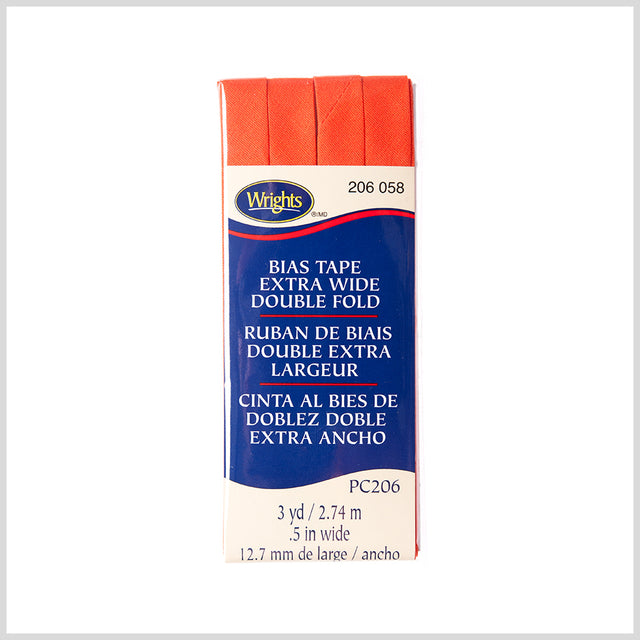 Wrights Orange 1/2" Extra Wide Double Fold Bias Tape
